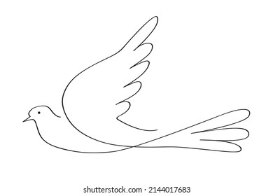 Un pájaro estilizado en vuelo. Logo listo con la imagen de una paloma. Ilustración del vector