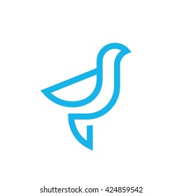 Stylized bird icon.