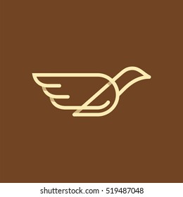 Stylized bird icon.
