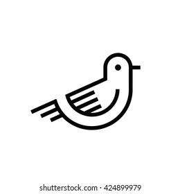 Stylized bird icon, flat design.