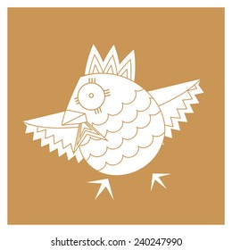 stylized bird image and contour