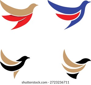 Stylized Bird Logo Collection Representing Freedom, Motion, and Creative Design