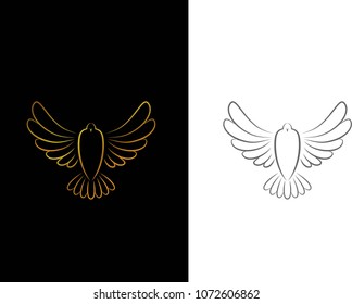 Stylized bird logo_spread wings_front