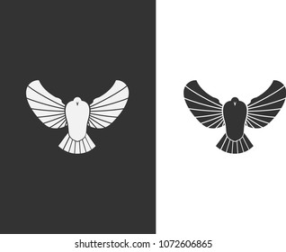 Stylized bird logo_spread wings_front