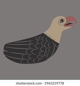 Stylized bird. Seagull or gull. Native American animal art of Tsimshian Indians.
