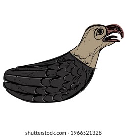Stylized bird. Seagull or gull. Native American animal art of Tsimshian Indians. Hand drawn colorful rough sketch.