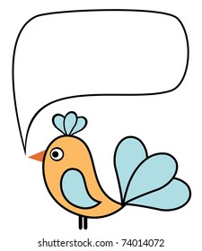 Stylized bird with speech bubble