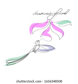 Stylized Birds, hummingbirds, Vector graphics