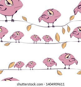 Stylized birds. Seamless vector pattern. Print for textiles. Summer print.
