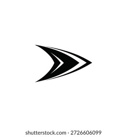 A stylized black arrow pointing to the right on a white background