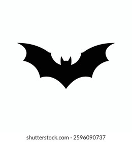 Stylized Black Bat Silhouette Design for Halloween, Gothic Themes, and Spooky Decor Perfect for Digital Art, Merchandise, and Seasonal Graphics