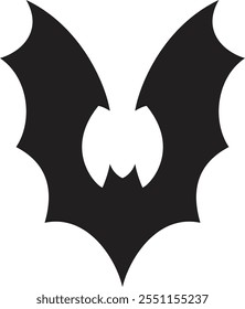 Stilisierte schwarze Fledermaus Silhouette verbreitet seine Flügel, die Schaffung eines mächtigen Symbol für Halloween, Vampire, und gespenstische Themen