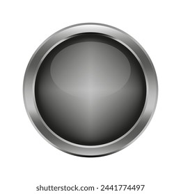 Stylized black button icon. Sleek interface element. User interaction concept. High contrast design. Vector illustration. EPS 10.