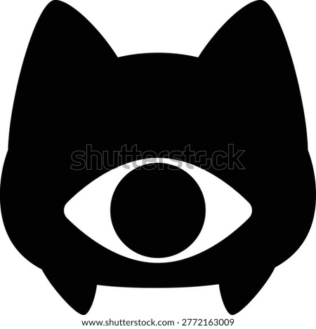 A stylized black cat illustration featuring a single eye, giving it a distinctive cyclops-like appearance with strong witchy and mystical vibes. The design blends cuteness with an eerie, magical atmosphere, suggesting a familiar creature tied to spells and arcane energy. Its minimalist silhouette and unique character make it perfect for logos, icons, or digital artwork inspired by fantasy, witchcraft, and dark whimsical themes.