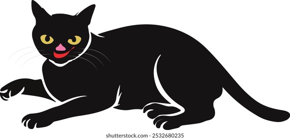 Stylized Black Cat Silhouette Vectors - Perfect for Halloween and Design Projects