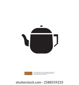 Stylized Black Coffee Pot Icon with Simple Design for Beverage and Kitchen Context in a Minimalist Aesthetic