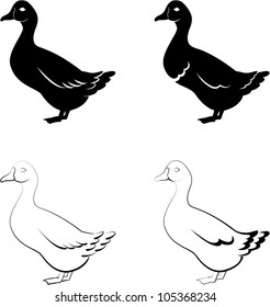 the stylized black ducks on a white background. Company logo design.
