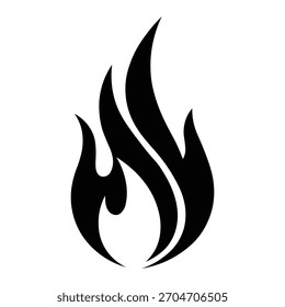 Silueta de Vector de llama negro estilizado adecuado para logotipos e íconos.