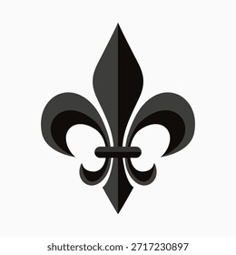A stylized black fleur-de-lis symbol with a gradient effect, set against a plain white background.