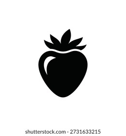 Forma de corazón negro estilizado con Ilustración vectorial de hoja de diseño plano arte gráfico