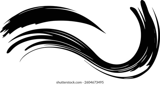 Stylized Black Ink Brushstroke - Perfect for Posters, Prints, and Branding