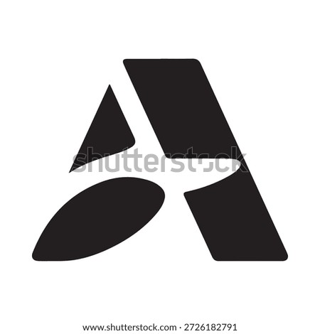 a stylized black letter a logo on a white background