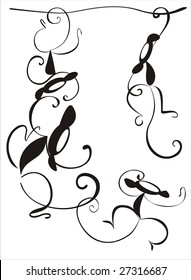 stylized black monkey hanging on the wall