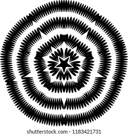 Stylized black ornament. Zigzag lines. Element for design.