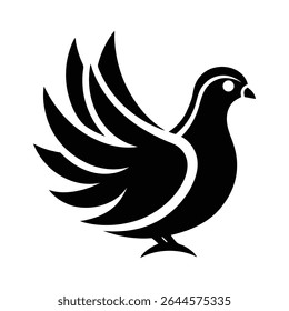 Stylized Black Pigeon Icon. Pigeon  logo and icon.