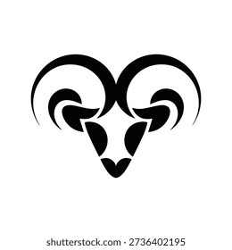 A stylized black ram head logo with curved horns, set against a clean white background, featuring bold lines and geometric shapes.