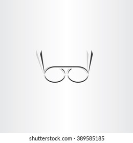 stylized black reading glasses icon 