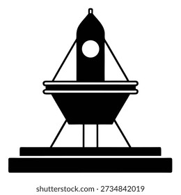 A stylized black silhouette of a rocket on a launchpad, symbolizing space exploration, innovation, and new beginnings.