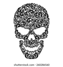 Stylized black skull