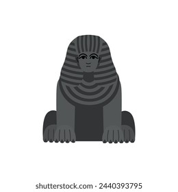 Stylized black sphinx. cartoon vector.