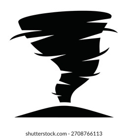 Estilizado símbolo de tormenta negra que representa un tornado.