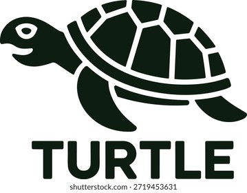 Icono estilizado de tortuga negra con la palabra tortuga en letras en negrita.