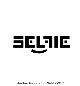 Stylized black vector logo SELFI on a white background. Beautiful and modern design for branding. Vector graphics