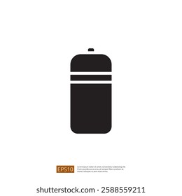 Stylized Black Water Bottle Icon Representing Hydration and Modern Design for Everyday Use in Sport and Outdoor Activities