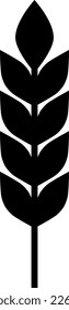 Stilvolles Schwarzes Weizenohrgebäck-Symbol. Vektorbild.