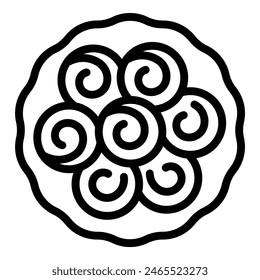 Stylized black and white abstract swirl flower design illustration with a modern. Creative. And natureinspired botanical pattern. Perfect for decorative artwork. Minimalist backgrounds. Logos