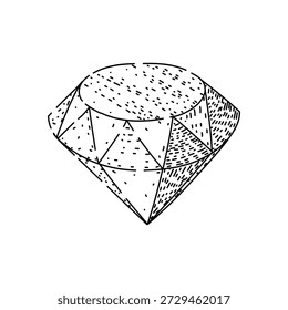 Desenho de diamante preto e branco estilizado simbolizando conceitos de preciosidade, raridade, elegância, engajamento e valor duradouro para vários projetos de design