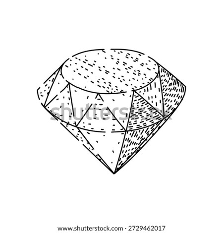Stylized black and white diamond drawing symbolizing concepts of preciousness, rarity, elegance, engagement, and lasting value for various design projects