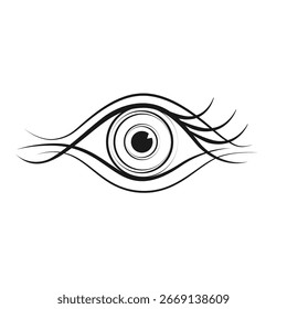 Stylized black and white eye. Logo for ophthalmologist. Vector illustration