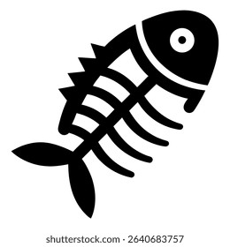 Stylized Black and White Fish Silhouette
