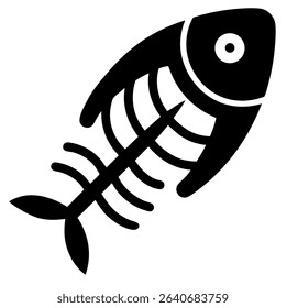 Stylized Black and White Fish Silhouette