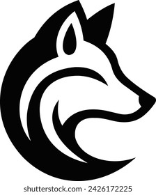 Diseño de logotipo de cara de zorro liso de alta visibilidad