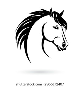 Stylized black and white horse head logo template perfect for branding and corporate identity