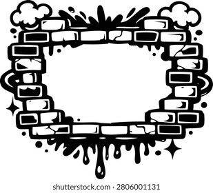 A stylized black 