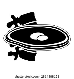 Stylized black and white illustration of a vinyl record with a stylus arm, emphasizing music, sound, and audio technology themes.