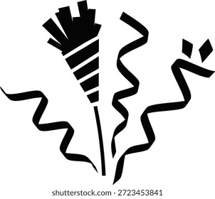 Una Imagen estilizada en blanco y negro con un ramo de hojas y un tallo con líneas onduladas abstractas
